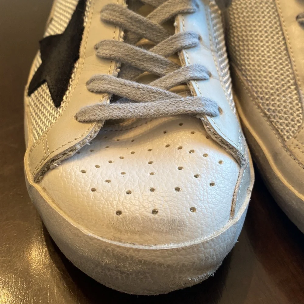 Golden Goose Men’s super star sneakers in leather with mesh insert - Picture 6 of 11